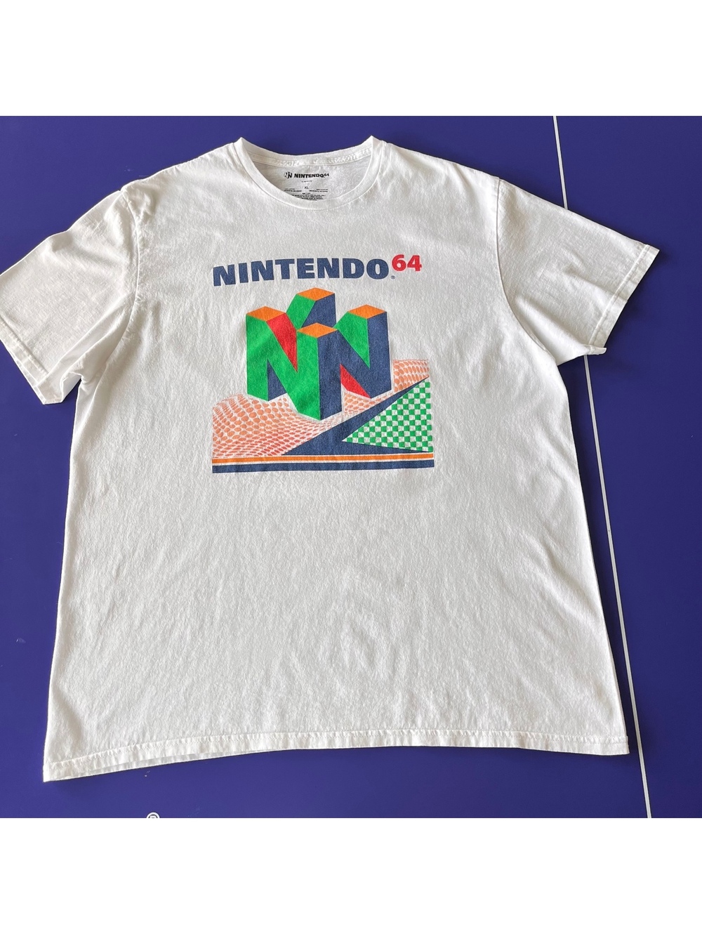 Nintendo 64 Vintage Graphic White Gaming T-Shirt Cotton Men’s XL